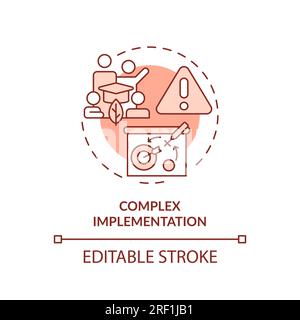 2D customizable complex implementation line icon concept Stock Vector
