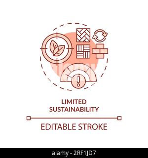 2D customizable limited sustainability line icon concept Stock Vector