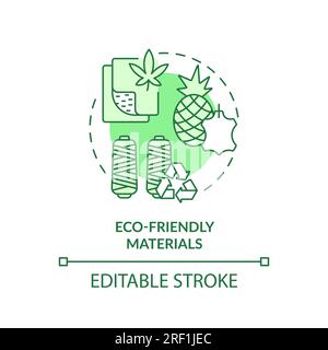 2D customizable eco friendly materials line icon concept Stock Vector