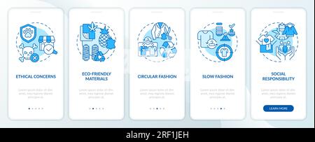 Blue sustainable office concept with linear icons Stock Vector