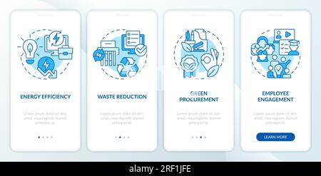 2D sustainable office concept with linear icons Stock Vector