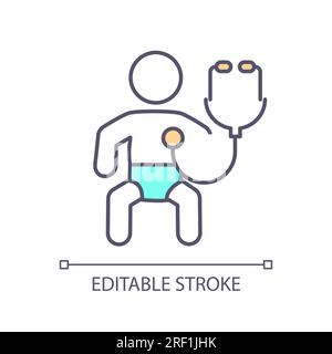 Baby exam RGB color icon Stock Vector