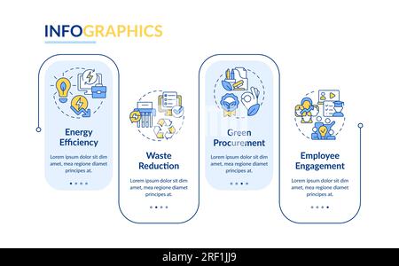 Multicolor sustainable office layout with linear icons Stock Vector
