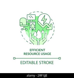 2D customizable efficient resource usage line icon concept Stock Vector