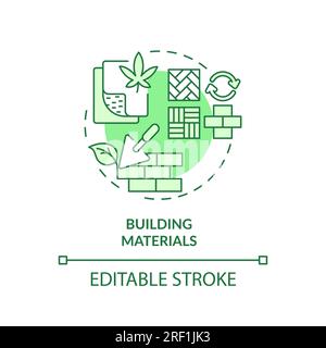 2D customizable building materials line icon concept Stock Vector
