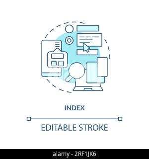 Customizable index blue linear icon concept Stock Vector