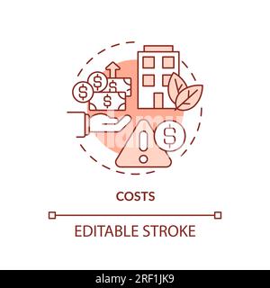 2D customizable costs line icon concept Stock Vector