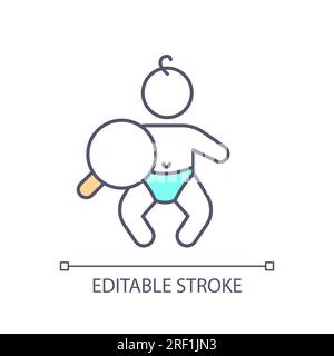 Baby checkup RGB color icon Stock Vector
