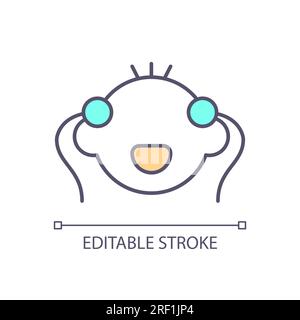 Electroencephalogram RGB color icon Stock Vector