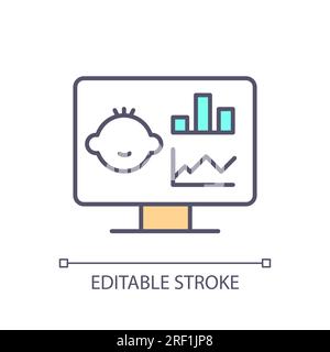Electronic health record RGB color icon Stock Vector