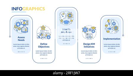 Colorful knowledge management layout with linear icons Stock Vector