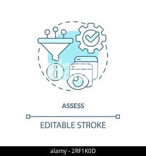 Customizable assess blue linear icon concept Stock Vector