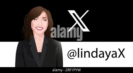Ceo Twitter Twitter CEO Linda Yaccarino and the new Twitter logo X Stock Photo - Alamy