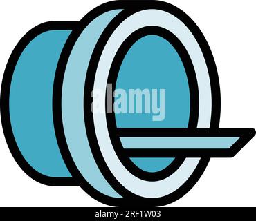 Mri icon outline vector. Ct scan. Medical scanner color flat Stock Vector