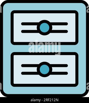 Apartment parcel locker icon outline vector. Delivery service. Home order color flat Stock Vector
