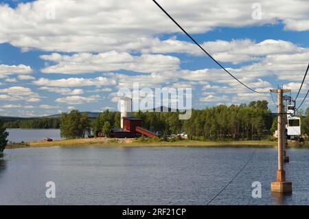 Linbanan cable car, Norsjo, Vasterbotten, Sweden, Norsjoe, Vaesterbotten Stock Photo