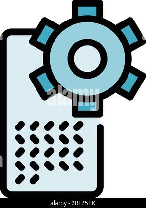Smartphone software icon outline vector. Cms web. Code system color flat Stock Vector