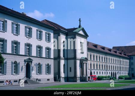 Monastery courtyard of the collegiate church of St. Gallus and Otmar, St., St. Gallen, Lake Constance, Switzerland Stock Photo