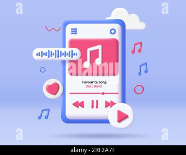 3D music player vector icon Stock Vector