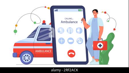 Call in ambulance vector concept Stock Vector
