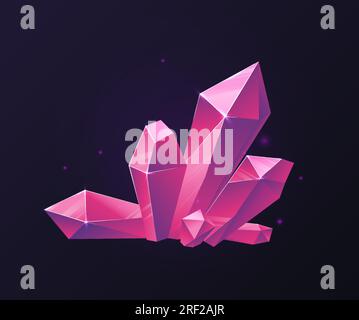 Purple magic crystals vector concept Stock Vector