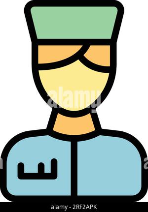 Medical nurse icon outline vector. Hospital doctor. Clinic help color flat Stock Vector