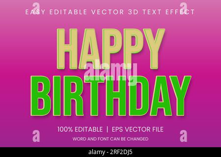 3d editable text effect, Stylish editable font design, text effect font Stock Vector