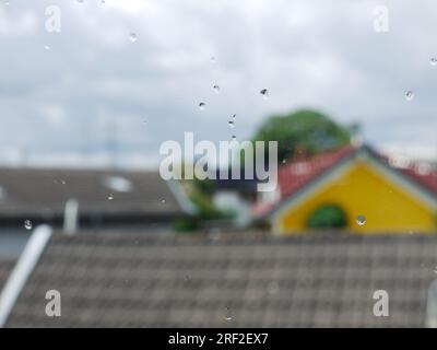 Few raindrops on a window Stock Photo