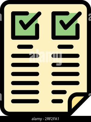 Approved user doc icon outline vector. New login. Register online color flat Stock Vector