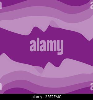 Abstract monochrome rectangular frame with top and bottom pattern of wavy lines in trendy violet hue with copyspace. Template for lettering. Good for poster, banner, brochure or price tag, card or web Stock Vector