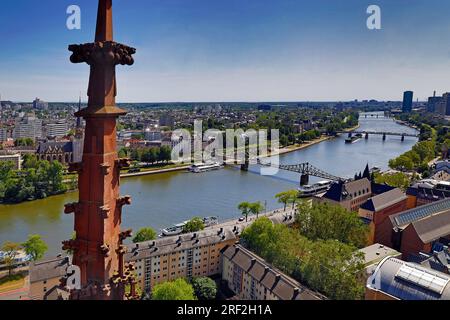 view from St. Bartholomew's Cathedral on the Main River, Germany, Hesse, Frankfurt am Main Stock Photo