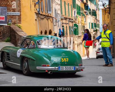 1955 MERCEDES BENZ 300 SL (W198), Mille Miglia 2023, day3 at Siena Stock Photo