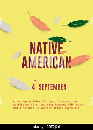 Native American Day 4th of September background concept. Poster and banner design vector illustration. Stock Vector