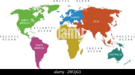 World map of square dots Stock Vector