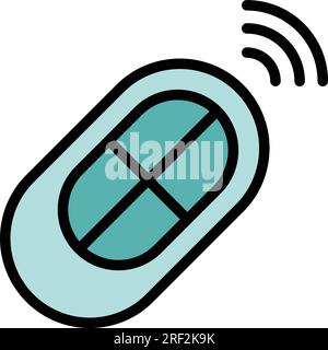 Wireless car alarm icon outline vector. Door control. Auto insurance color flat Stock Vector