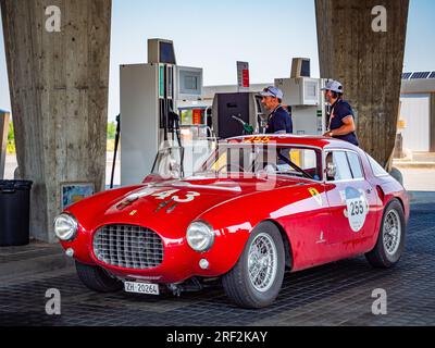 1953 Ferrari 250 MM Berlinetta Pinnin farina, Mille Miglia 2023, day4 at Piacenza, Emilia Romagna Stock Photo