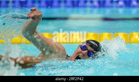 Great Britain's Suzanna Hext in action during the Women's 50m S5 Freestyle, heat 2, during day one of the 2023 Para Swimming World Championships at the Manchester Aquatics Centre, Manchester. Picture date: Monday July 31, 2023. Stock Photo