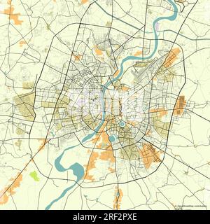 Vector city map of Belo Ahmedabad, Gujarat, India Stock Vector