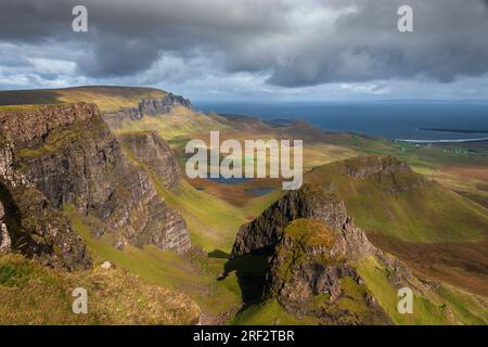 Looking towards The Quiraing from Bioda Bhuidhe, Trotternish, The isle of Skye Stock Photo