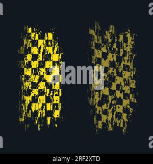 Sport flags grunge silhouettes yellow Stock Vector