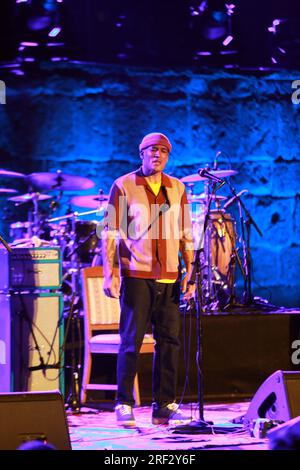 July 30, 2023, Carthage, Tunis, Tunisia: Concert by American star Ben Harper, singer-songwriter as part of the 57th edition of the Carthage International Festival. (Credit Image: © Chokri Mahjoub/ZUMA Press Wire) EDITORIAL USAGE ONLY! Not for Commercial USAGE! Stock Photo