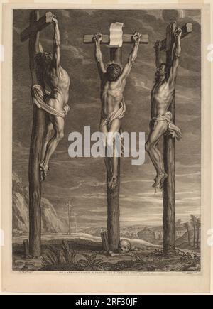 'Schelte Adams Bolswert after Sir Peter Paul Rubens, Christ Crucified between Two Thieves, 1640s, engraving on laid paper, plate: 60.7 x 43.4 cm (23 7/8 x 17 1/16 in.) sheet: 65.7 x 47.2 cm (25 7/8 x 18 9/16 in.), Ailsa Mellon Bruce Fund, 2000.31.1' Stock Photo