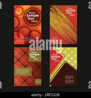 Flyer or Cover Design Set with Abstract Pattern Stock Vector