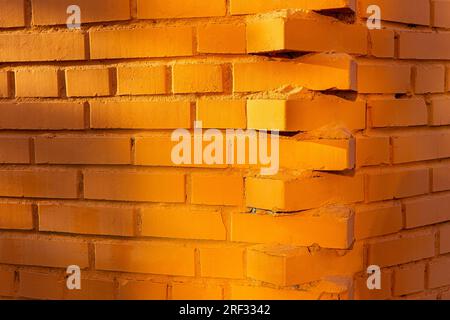 fragment of a wall made of red brick Stock Photo