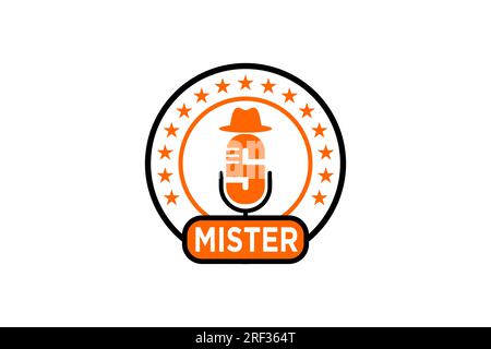 mister S with hat logo design template element vector Stock Vector