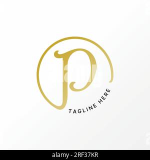 Logo design graphic concept creative abstract premium vector stock letter initial P or PO font with circle line. Related monogram typography initial Stock Vector