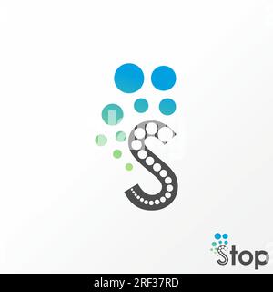Logo design graphic concept creative abstract premium vector stock letter S font with oil water circle splash. Related to monogram typography washing Stock Vector