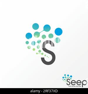 Logo design graphic concept creative abstract premium vector stock letter initial S font with oil water splash. Related monogram typography technology Stock Vector