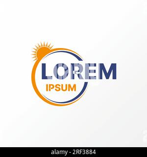 Logo design graphic concept creative abstract premium vector stock circle double swoosh cutting emblem with sunrise. Related to badge art icon sign Stock Vector