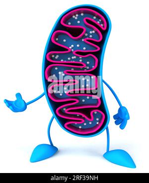 Fun 3D cartoon mitochondria character Stock Photo